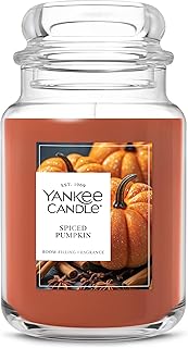 Yankee Candle Spiced Pumpkin, Fall Scented Candle, 22oz Large Jar with u...