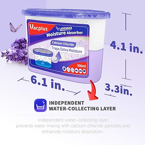 Miniatura 30 de Vacplus Paquete de 6 absorbentes de humedad, cajas de absorción de humedad portátiles de 10.5 onzas para tu baño, armario y automóvil, Amarillo