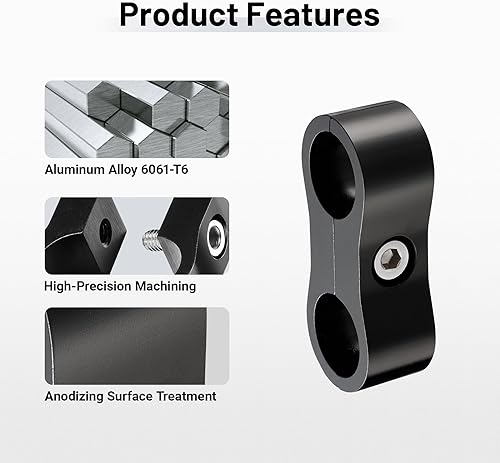 Miniatura 23 de EVIL ENERGY Abrazadera separadora de manguera 4AN, abrazadera de montaje de línea de combustible AN4, aluminio negro, 10