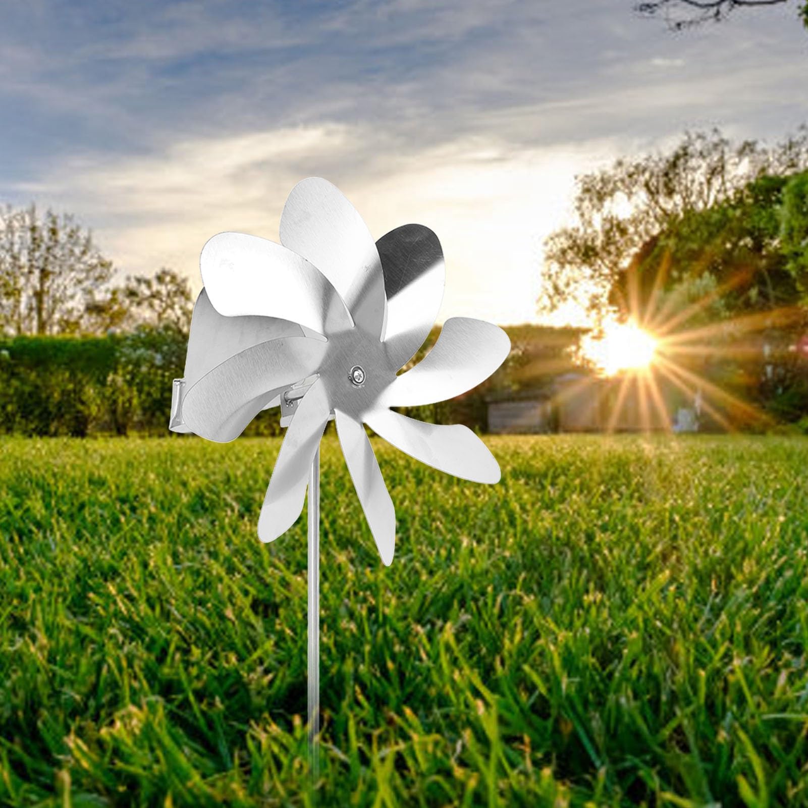 Girandole a Vento per Decorazioni da Giardino Esterno, Banderuola in Metallo, Banderuola Girevole con Rotazione a 360 Gradi, Banderuola per Mulino a Vento in Acciaio