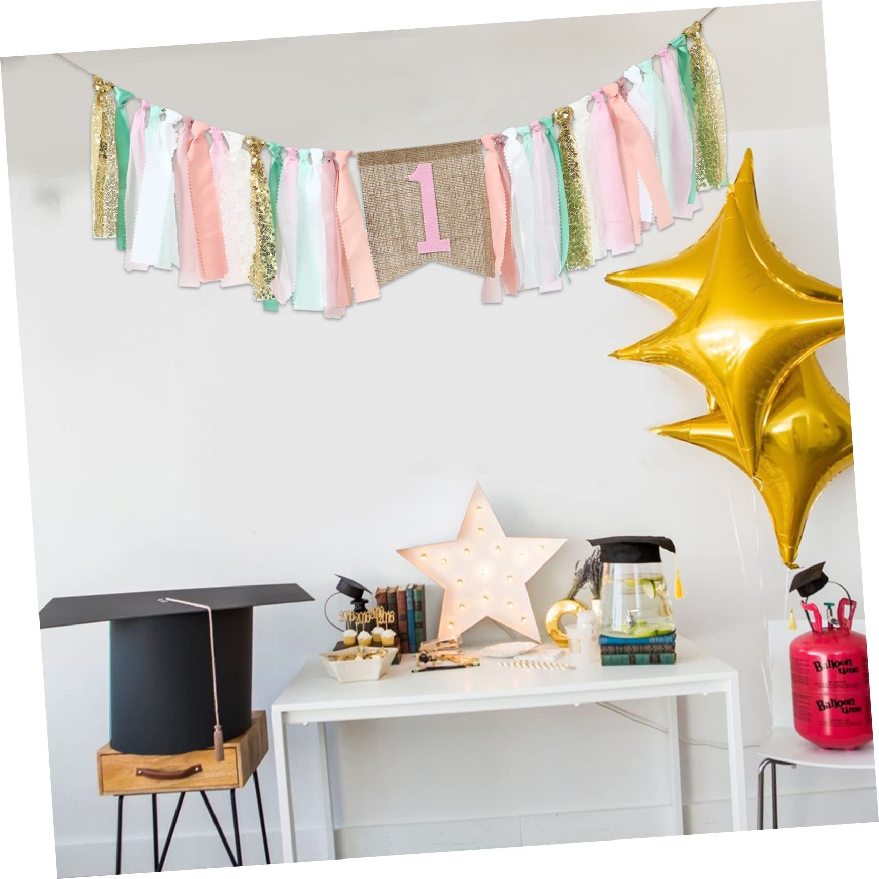 ABOOFAN 2pezzi Festone Compleanno Con Design Adorabile Decorazioni Per Feste Banner Leggero e Facile Da Usare Atmosfera Calda e Accogliente Per Compleanno Decorazioni Per Foto e Ricordi