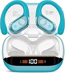 Ecouteurs sans fil, 75H Bluetooth 5.4 Écouteurs sans fil Sport avec casque 4 ENC Mic, basse stéréo, IP7, Bluetooth avec des crochets pour l'entraînement/running/travail, double LED Bouds d'oreilles, rose clair