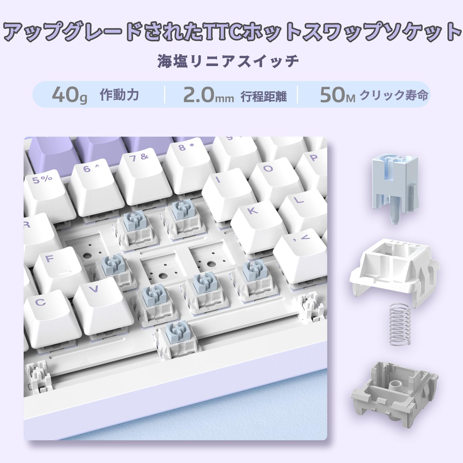 A.JAZZ AK820 Wired Mechanical Keyboard Sea Salt Axis Metal Knob 75% 82 Keys Hot Swappable Ghost Anti-Ghost RGB Backlight Gasket Structure TT 5 Layer Silencer PBT Key Cap OEM Customized Shaft Work for - 5