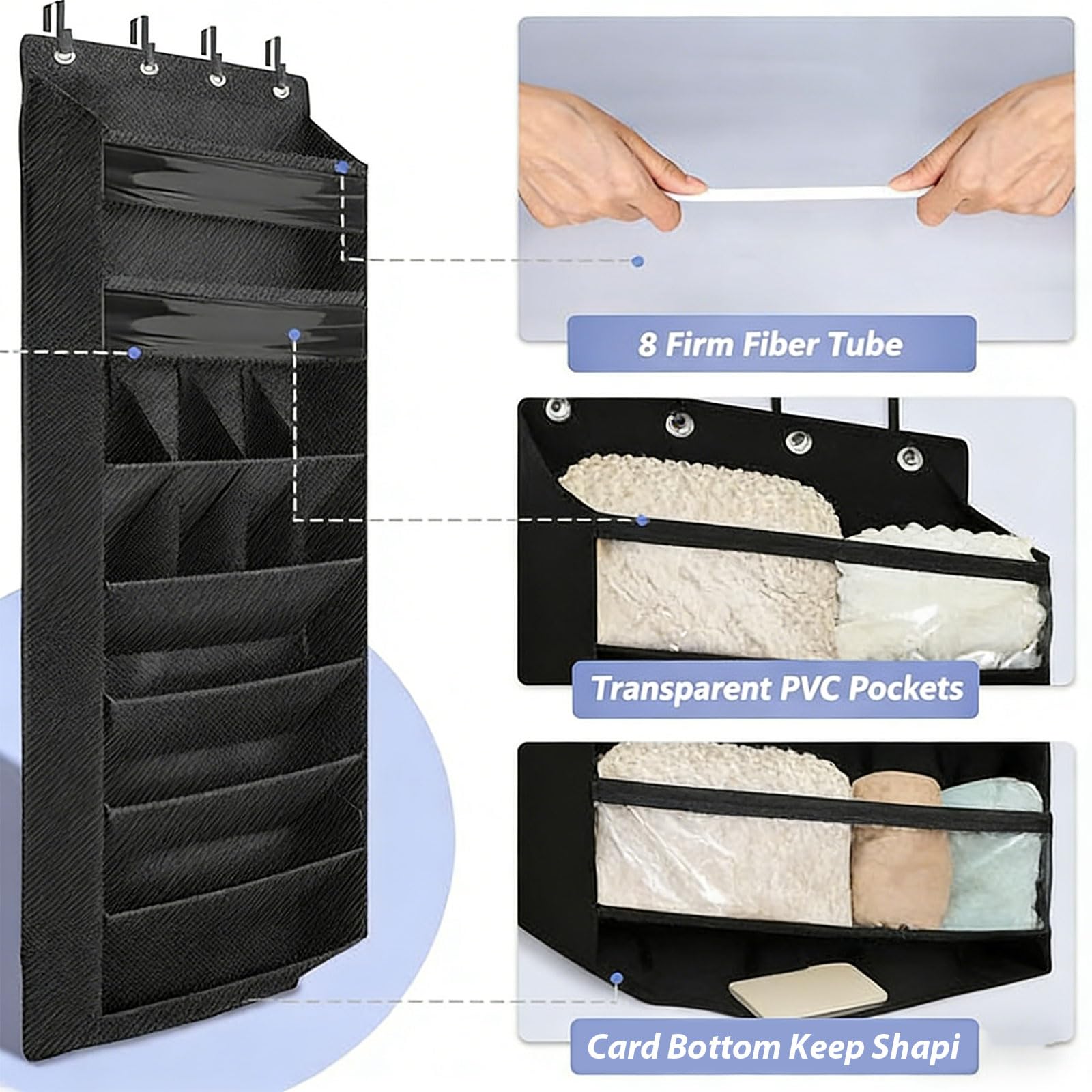 Unité de Rangement Suspendue en Tissu Oxford 600D Solide avec 13 Poches pour optimiser l ' Espace dans la Salle de Bain de la Chambre ou la Solution de Rangement dans la Chambre du véhicule