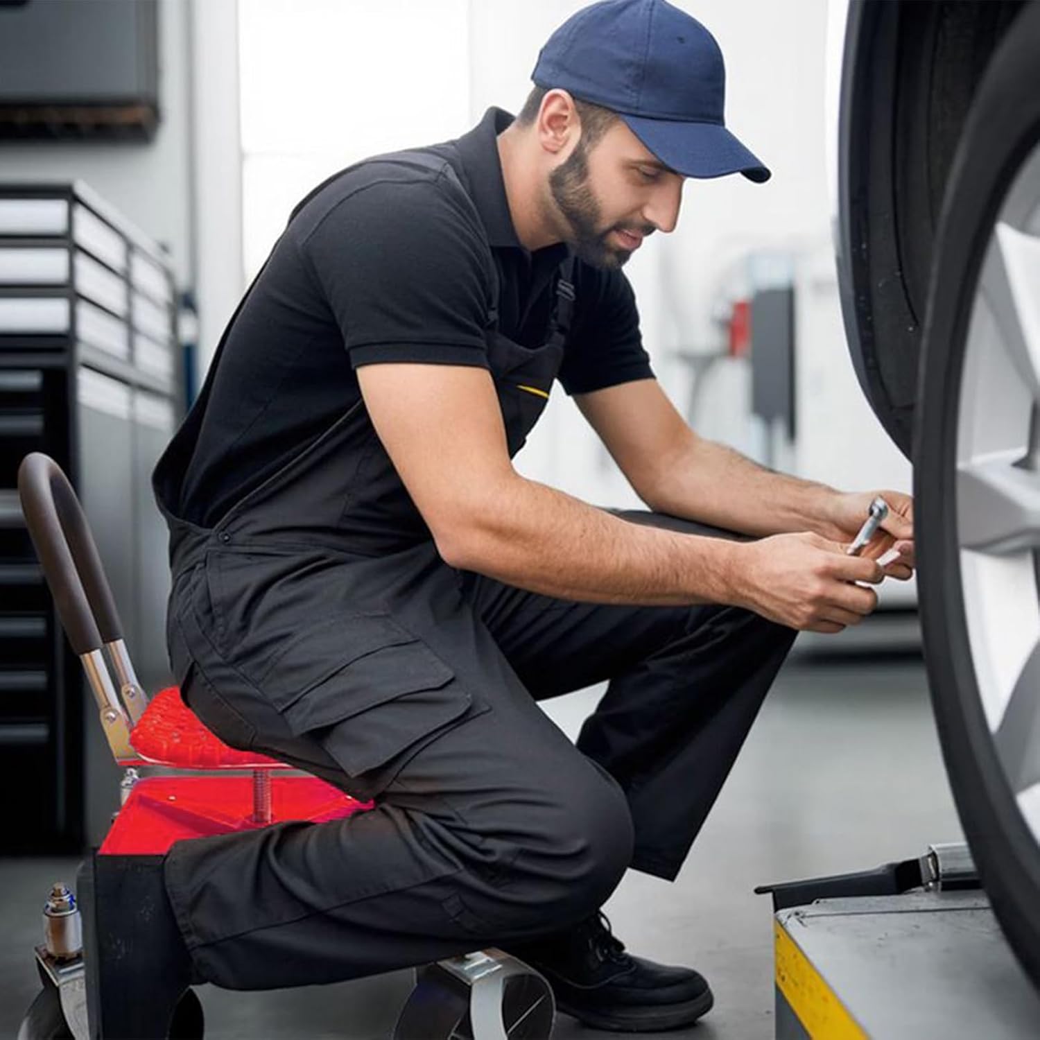 【VIPセール】ガーデンスツール | 折りたたみ可能 ガーデン ローリング スツール 背面サポート付き,耐荷重150kg 屋外用 芝生 チェア 剪定