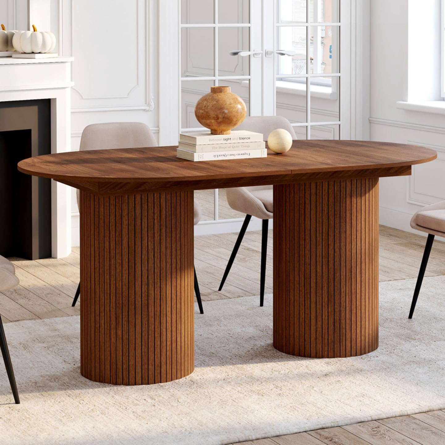 IDMarket - Table à Manger Extensible Ovale Juliette 160-200 cm