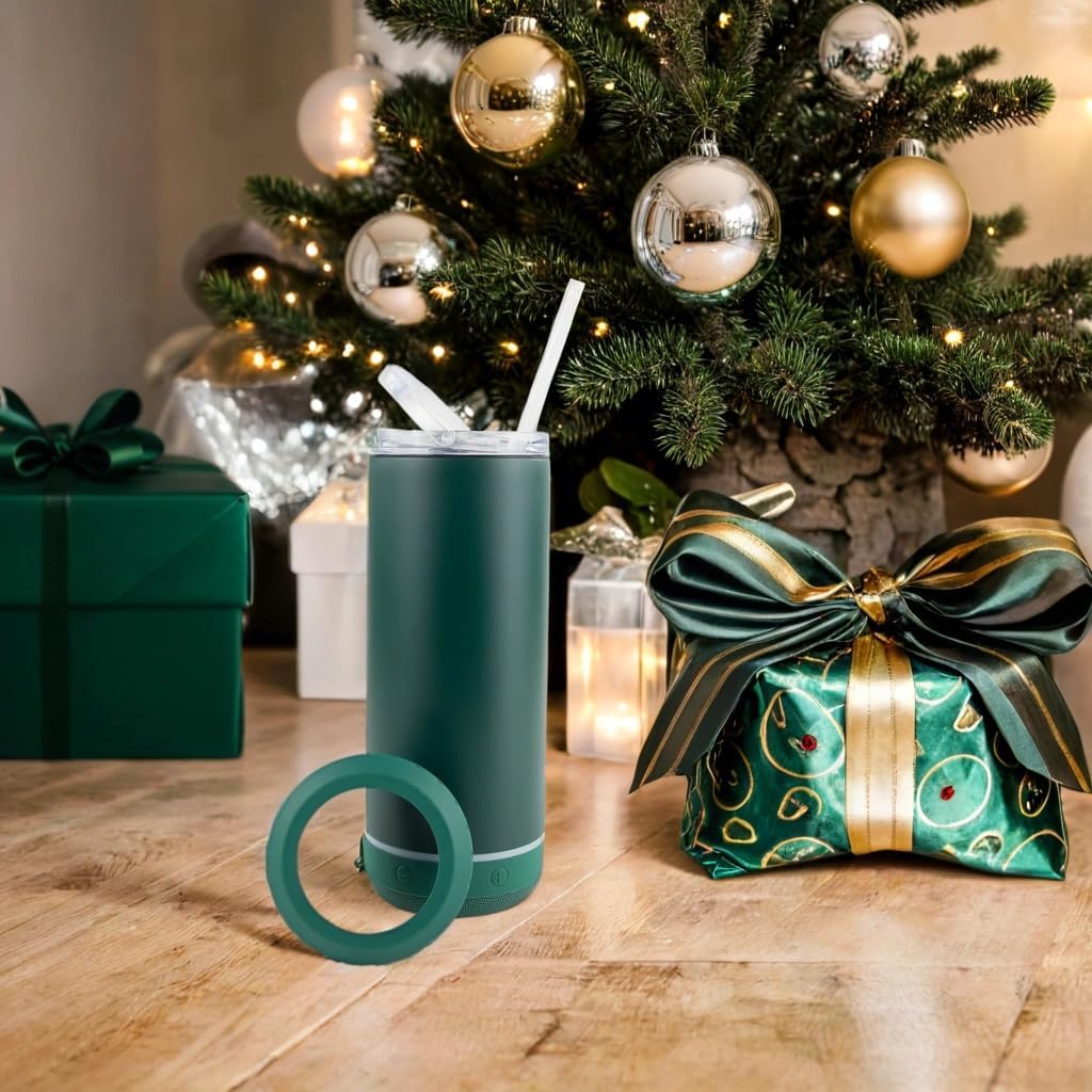 Hogg Bluetooth Tumbler 4 in 1 Can Cooler - Mistletoe, Universal Can Cooler for Drinks, Bluetooth Speaker Cup, Stainless Steel Tumbler with Speaker, Beer Holder, Beer Accessories - Image 4