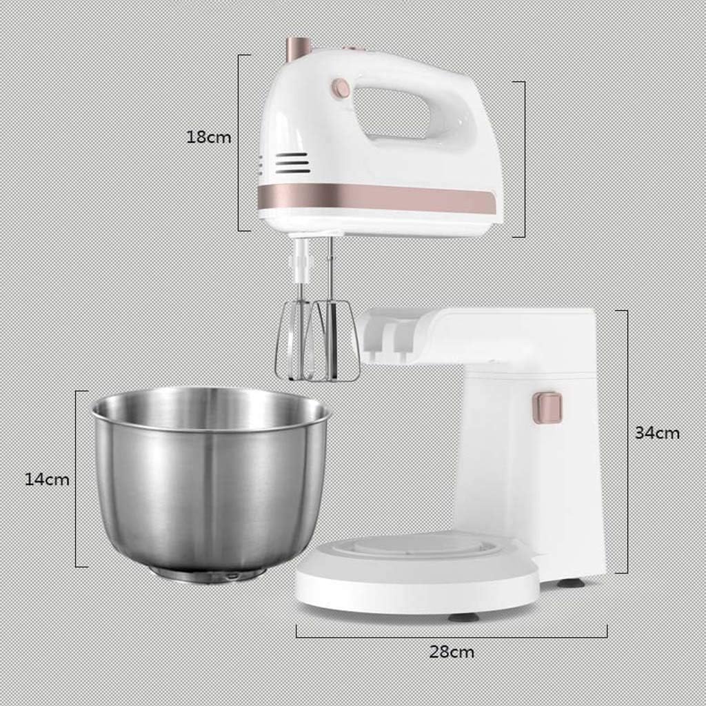 Electric Stand Mixer Stylish Kitchen Mixer 5 Speeds Control with Dough Hook and Whisk 3.5L Stainless Steel Mixing Bowl for Cake Batter Bread Desserts and More (300 W)