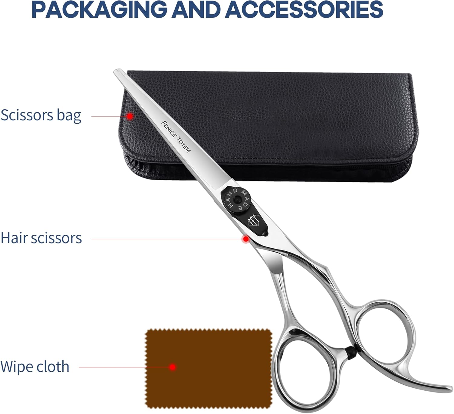 Professional Hair Cutting Scissors, 6.0 inch, Suitable for All Hair Types (Straight)