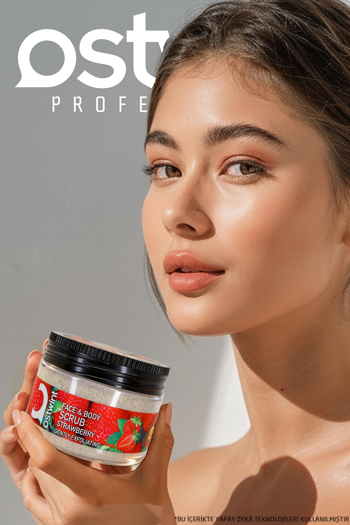 Ostwint Yüz ve Vücut Peeling Scrub Çilek 300 ml, Cilt Temizleyici, Pürüssüzleştirici, Dolaşımı Hızlandırıcı