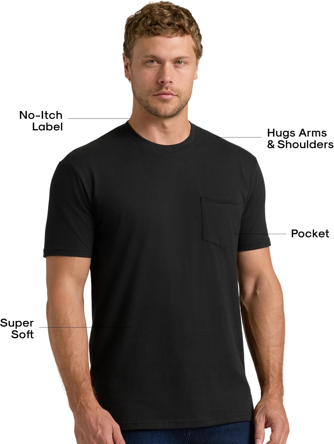 True Classic Mens T-Shirts – Pocket T Shirts for Men, Mens Pocket Tee Shirts Multipack, Cotton Crew Neck Work T Shirt for Men - Image 2