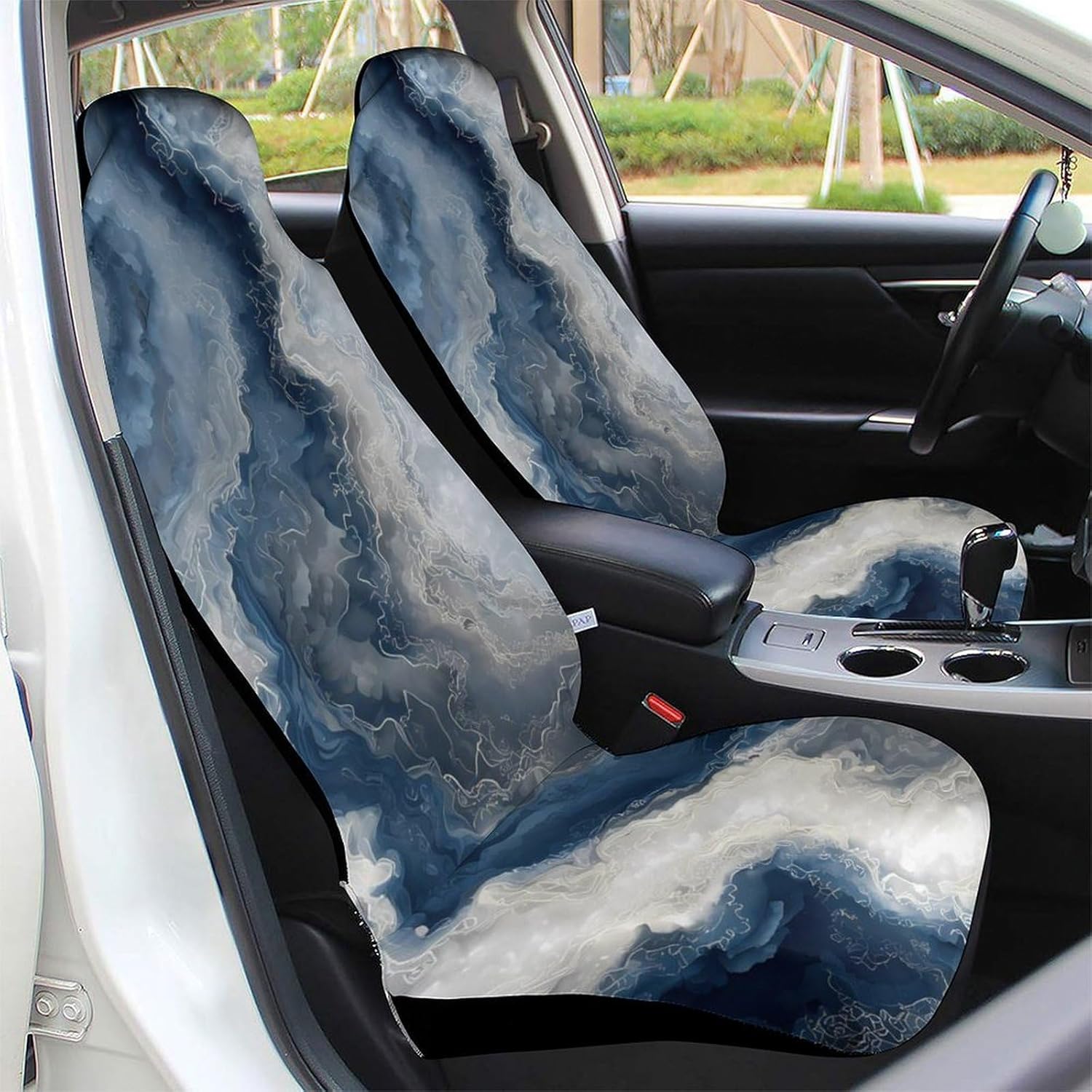 Tie-Dye Marble Rock Formations Car Seat Protector Front Seats Universal Fit Automotive Accessories