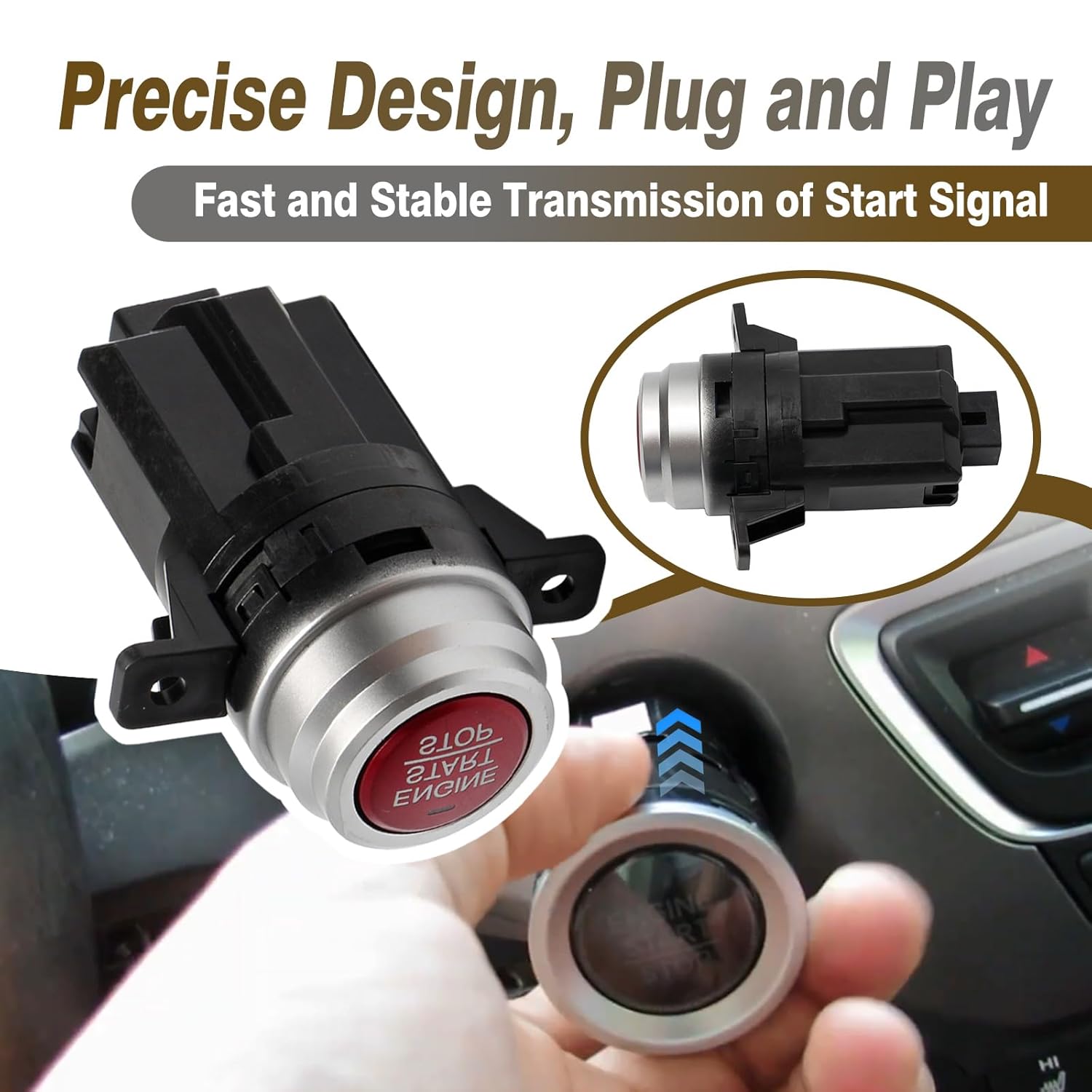 Ignition Starter Switch Fit for Honda CRV 2012 2013 2014 2015 2016 2017 2018, Engine Start Stop Button Replacement Replace 35881-T0A-G02 35881-T0A-G03 35881T0AG02 35881T0AG03