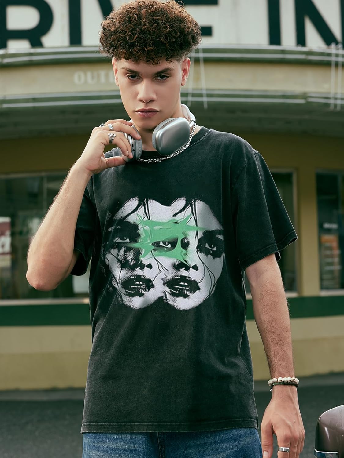 Men's Graphic Tees Shirt Unisex Short Sleeve Cotton Vintage Oversized Shirts Loose Streetwear Casual Tee Top - Image 3