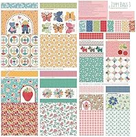 Riley Blake Zippy Bags 3 Fabric Panel by Lori Holt - 56x56 Inch Canvas for 4 Large & 4 Small Project Bags, Quilting & Crafts