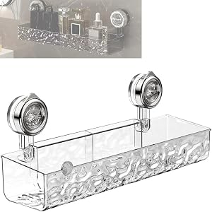 ZOLLZIRR 2025 New Corrugated Suction Cup Storage Holder for Bathroom Shower Caddy Suction Cup for Inside Shower Bathroom
