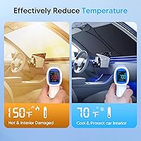 Vista 2 de KUST - Parasol plegable para parabrisas para Chevrolet Chevy Silverado/GMC Sierra 1500 2500 3500 de 2019-2025 2026, accesorio para ventana, parasol