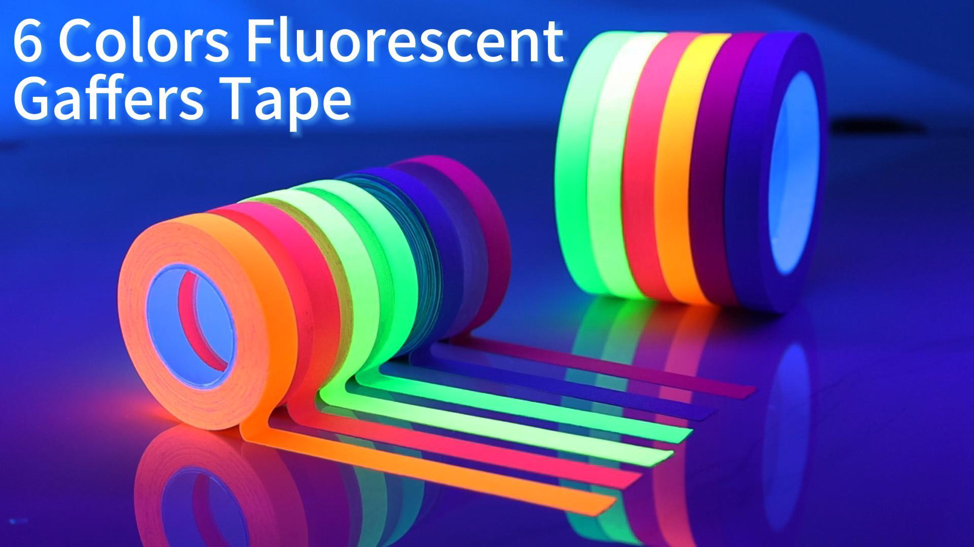 Image of GEYYANG 6-Pack Spike Tape, Colored Gaffers Tape 1 /2 inch x 20 Yards, 6 Bright Colors Neon Fluorescent Gaffer Tape,Multipurpose Gaff Tape,Spike Tape Theater Stage Floors Pinstripe Marking Tape