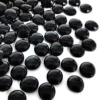 Vista 10 de Canicas de vidrio plano de 1 libra para jarrón, 100 piezas de guijarros de vidrio de color azul mezclado. Rocas de vidrio para rellenos de jarrones