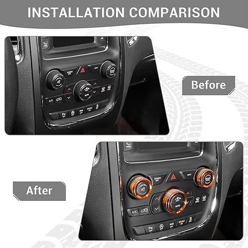 Miniatura 9 de Anillo de perilla de interruptor de volumen de CA compatible con Dodge Charger 2011+Challenger 2015+RAM 2012-2017Durango 2016-2022Chrysler 300C