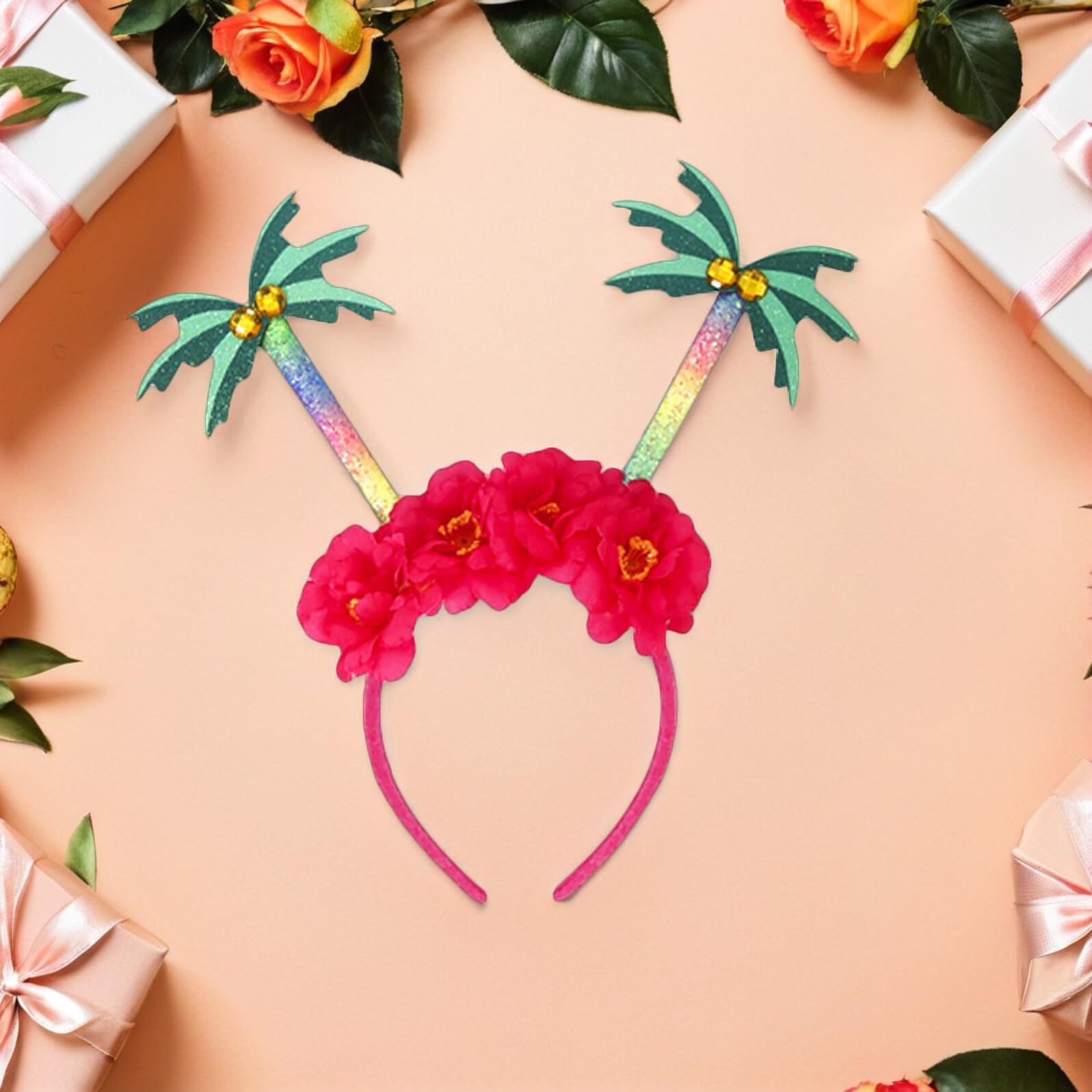 Diadema para Fiesta Hawaiana de Plástico, Paquete de 5 Piezas