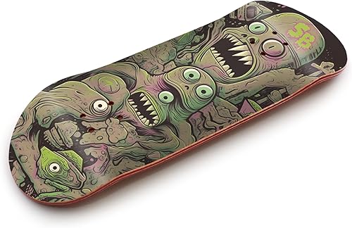 Miniatura 4 de SPITBOARDS Tabla de diapasón de 1.339 in - Madera real (5 capas) Forma clásica de calle de paletas - Tamaño 1.339 x 3.780 in - Cubierta gráfica