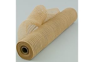 21&quot; Deco Mesh for Wreaths - Wide Poly Jute Roll (Natural, 10 Yards)