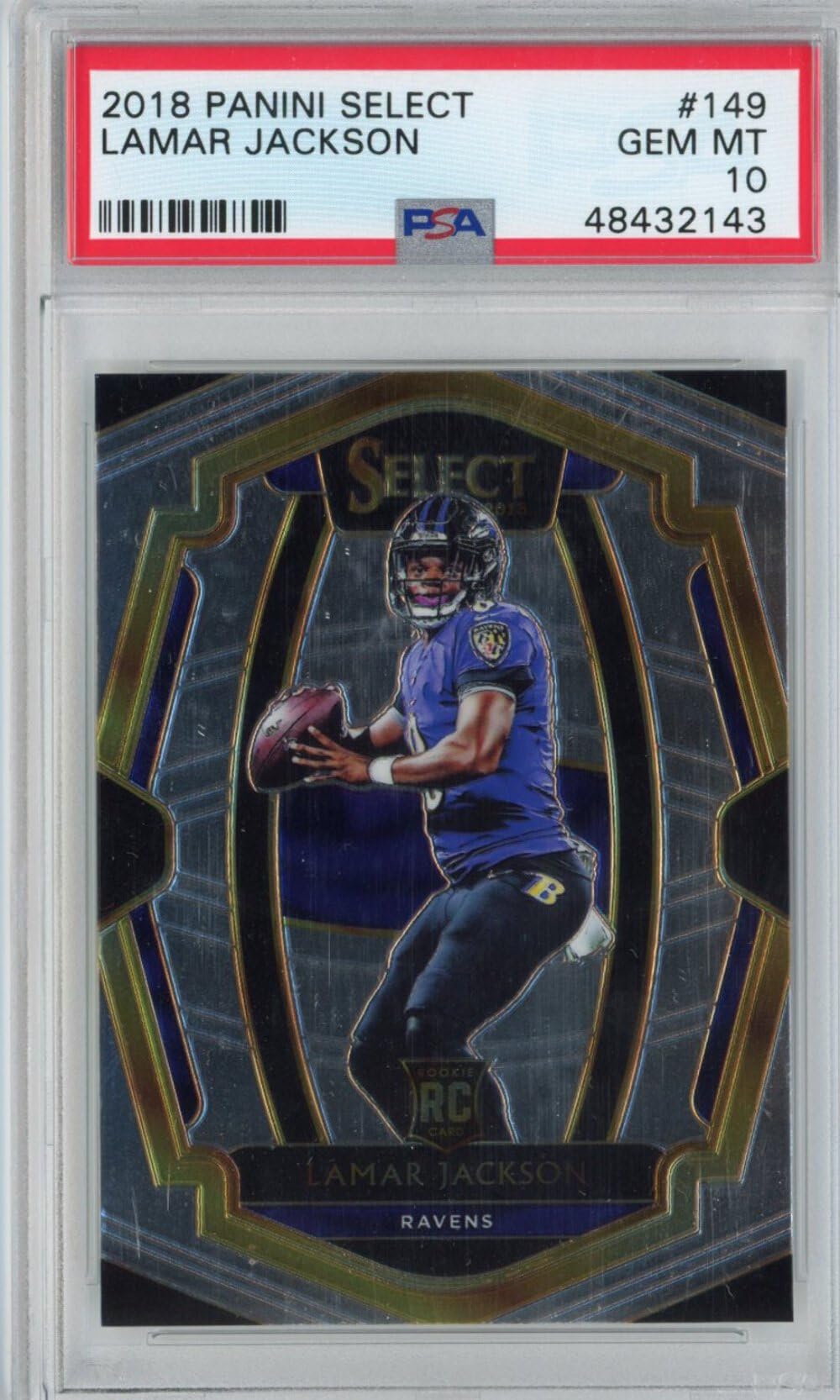 Amazon.com: Graded 2018 Panini Select Lamar Jackson #149 Premier Level  Rookie RC Football Card PSA 10 Gem Mint : Collectibles & Fine Art