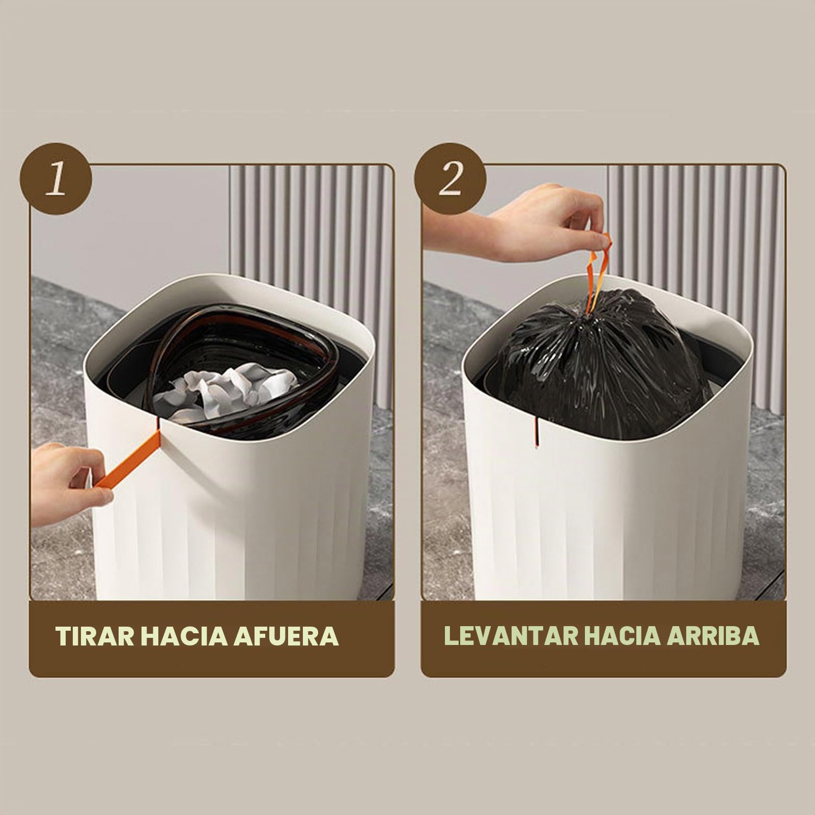 Papelera 20L con Sensor Movimiento, Capacidad Grande, Recargable y Tapa para Baño Cocina Dormitorio