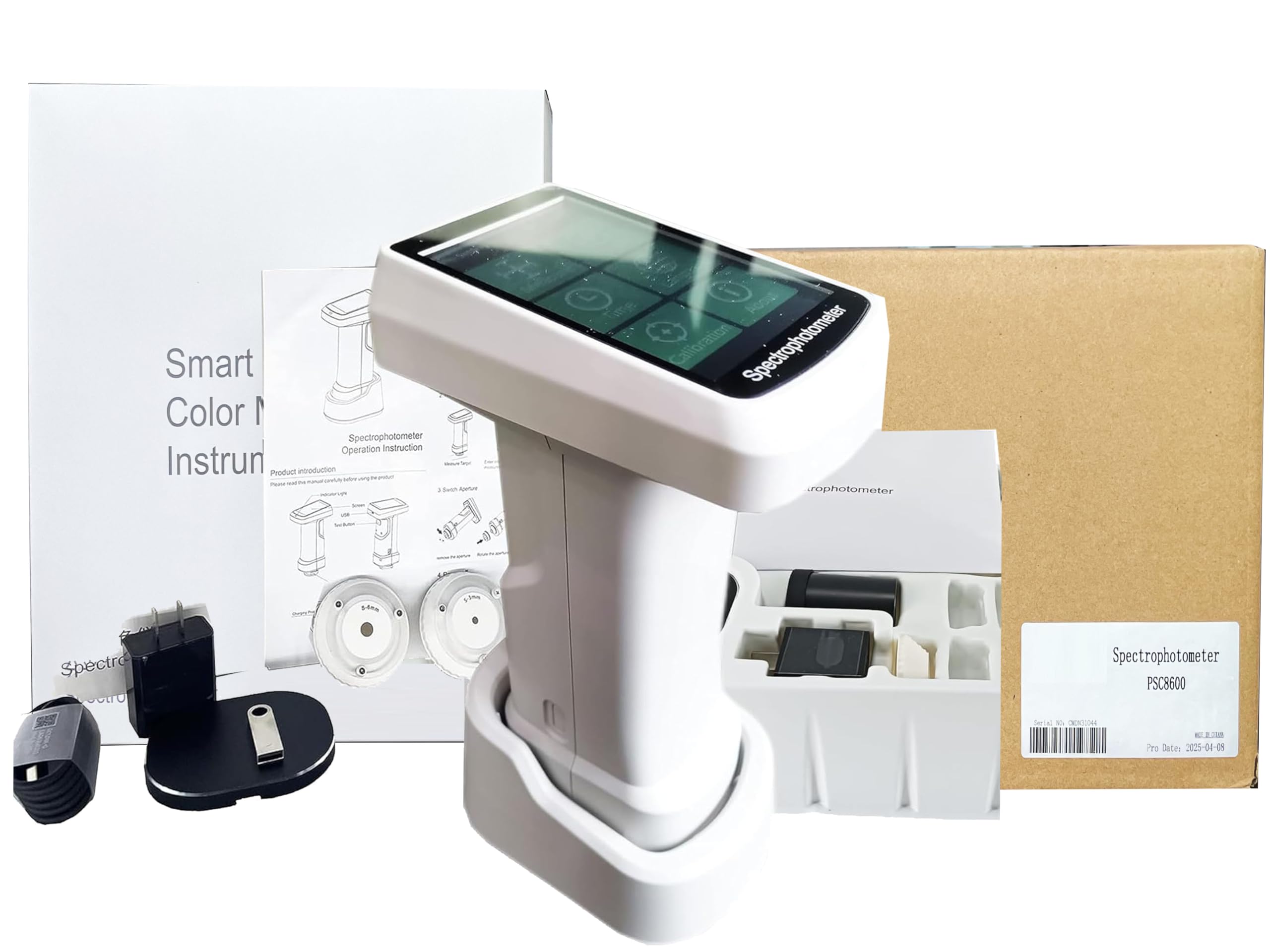 VTSYIQI Spectrophotometer Portable Spectrophotometer D/8 Spectrocolorimeter with Accuracy 0.04 Aperture Φ8mm Φ11mm 10000 Data Storage Ultra high