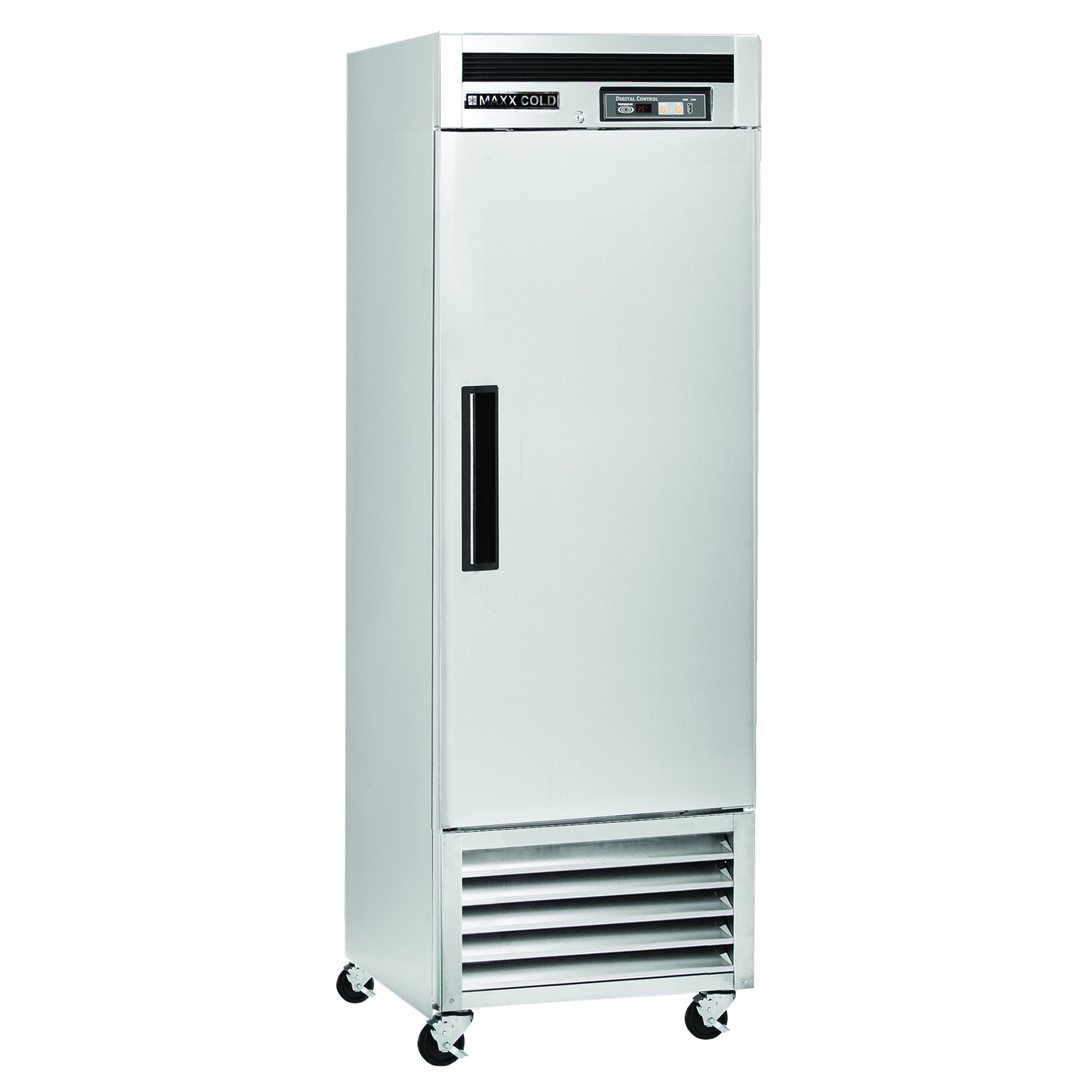 MAXX Cold MCR-23FDHC, Single Door Reach-In Refrigerator, Bottom Mount, 23 cu. ft. Storage Capacity, Energy Star Rated, in Stainless Steel