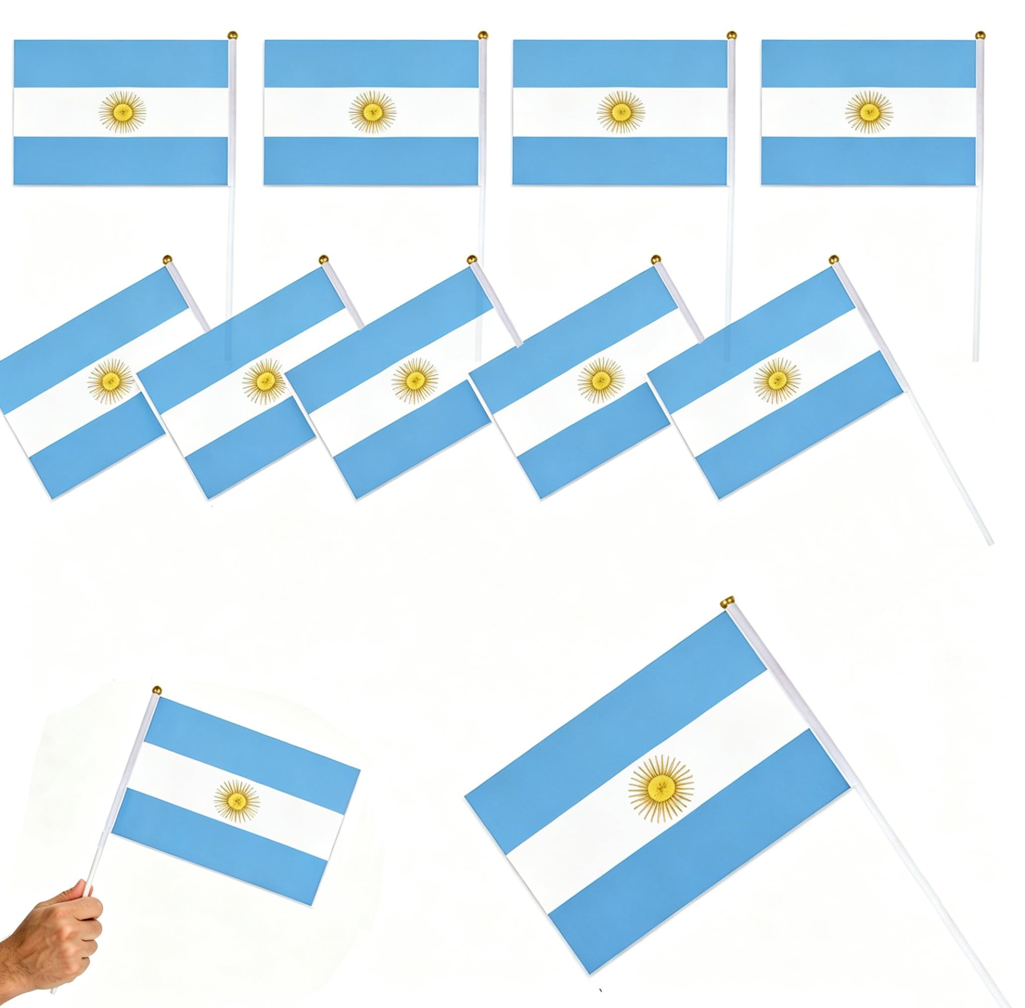 Bandera de mano de Argentina de 8.3 x 5.5 pies para decoración de bar y festivales internacionales