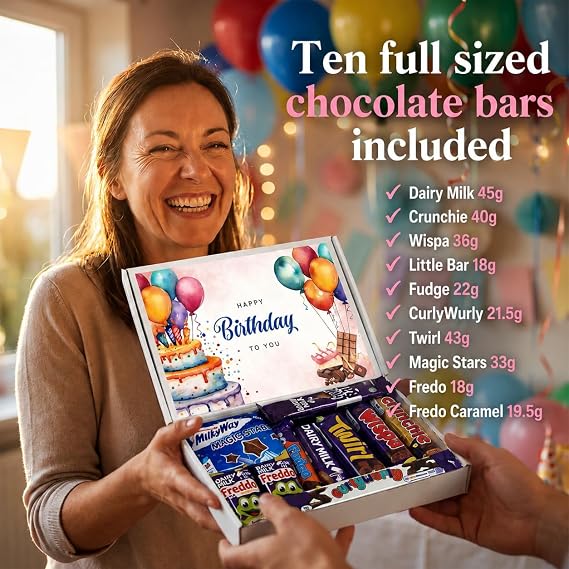 QLV Birthday Chocolate Gift Box, Letterbox Chocolate Gifts for Men & Women