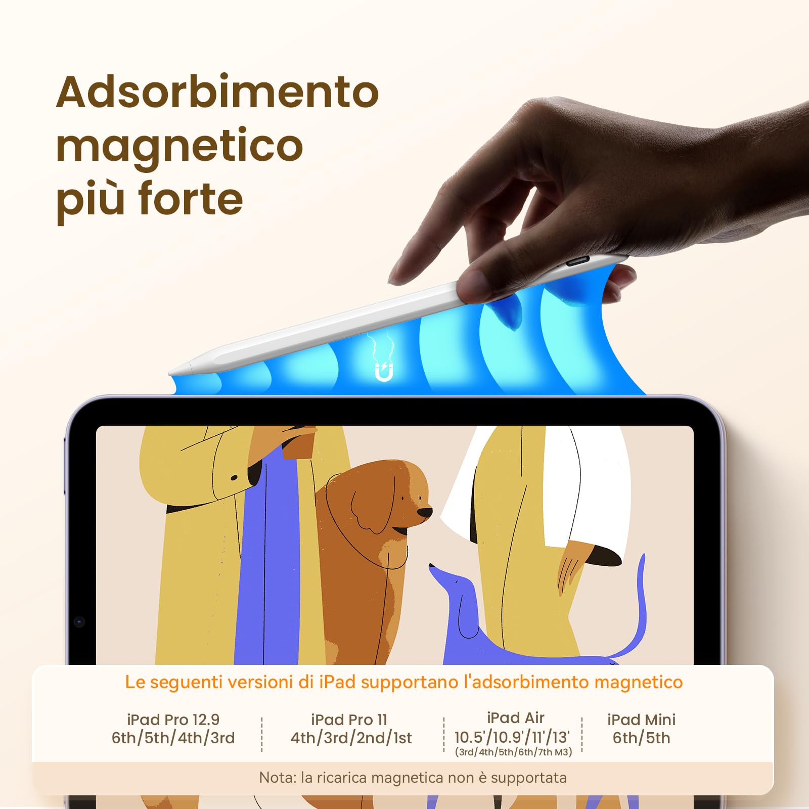 Hastraith Penna per Apple iPad 2018-2025, Ricarica Rapida in 13 Minuti, Sensibilità All'inclinazione & Palm Rejection, Pencil per iPad 6-11/Pro 3-7/Air 3-7/Mini 5-7 Generazione, Bianco