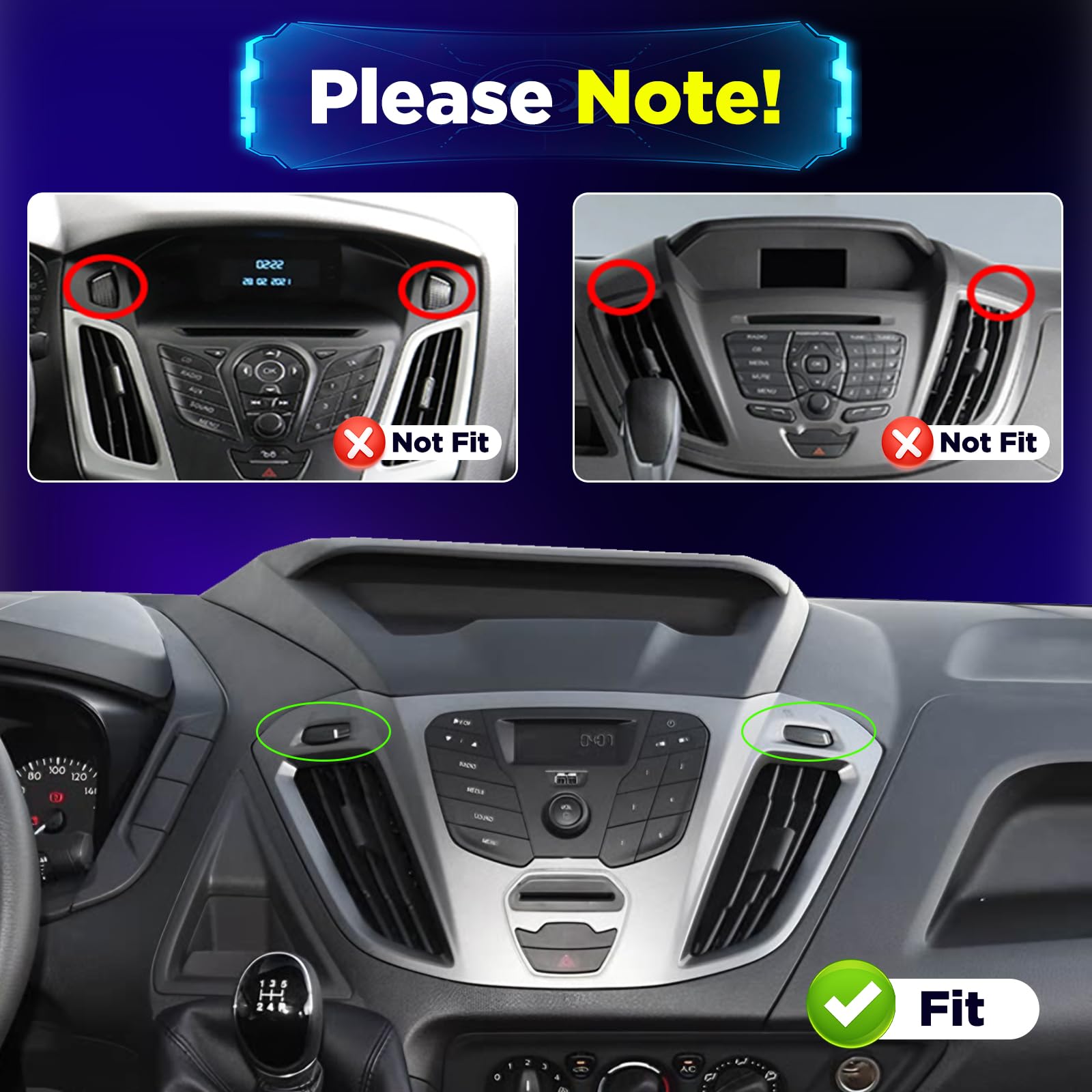 NHOPEEW 4+128G Android Autoradio per Ford Transit Custom 2013-2017 con Wireless Carplay e Android Auto - Schermo incell da 9 pollici Supporto WiFi GPS Comandi al volante + Telecamera di retromarcia