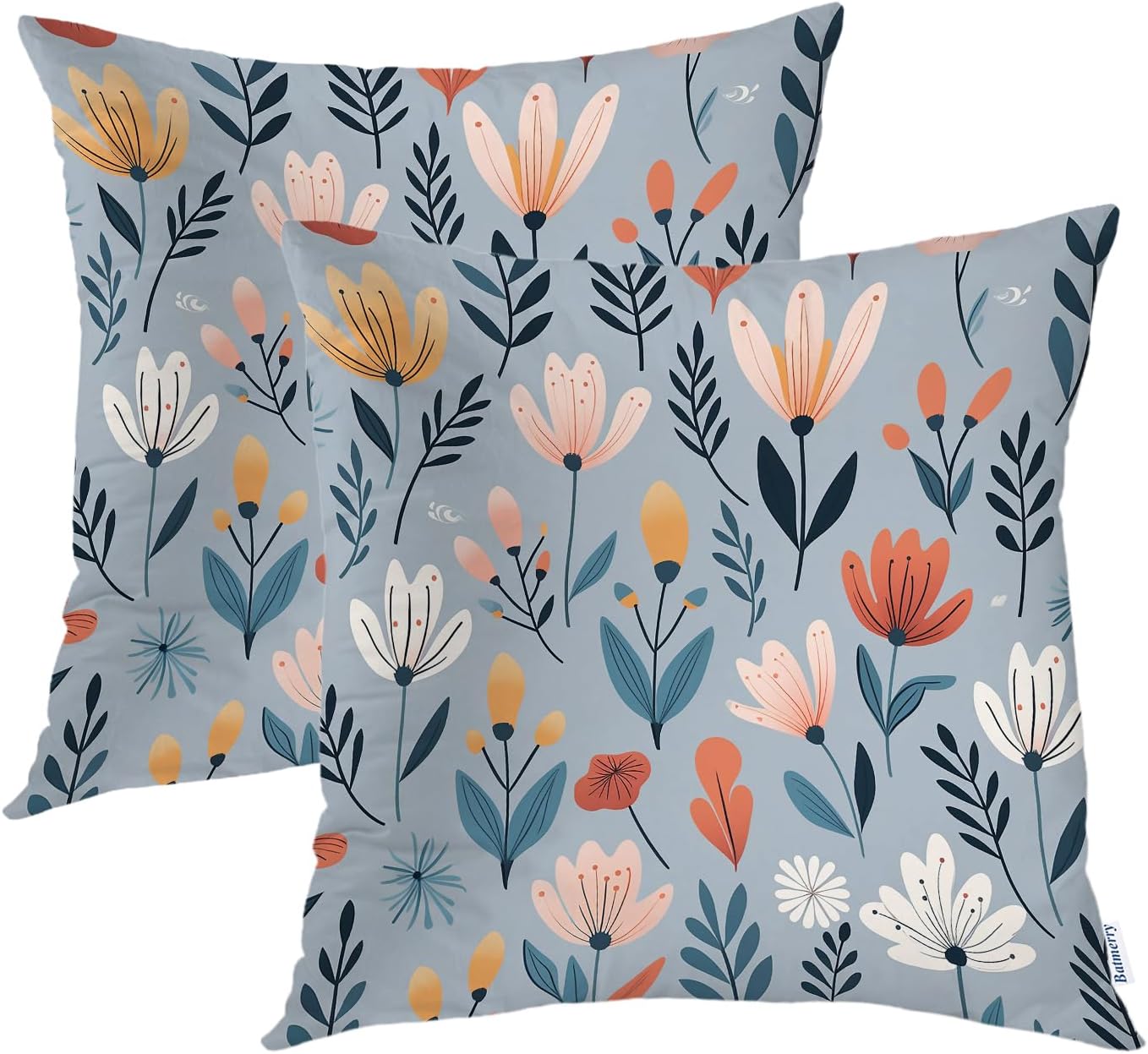 Batmerry Tree River Pillowcases, Serene Riverside Tree Scene Decorative Bed Pillowcases Digital Printing Blended Fabric Bedroom Set Hidden Zipper on Short Side 20X26 in