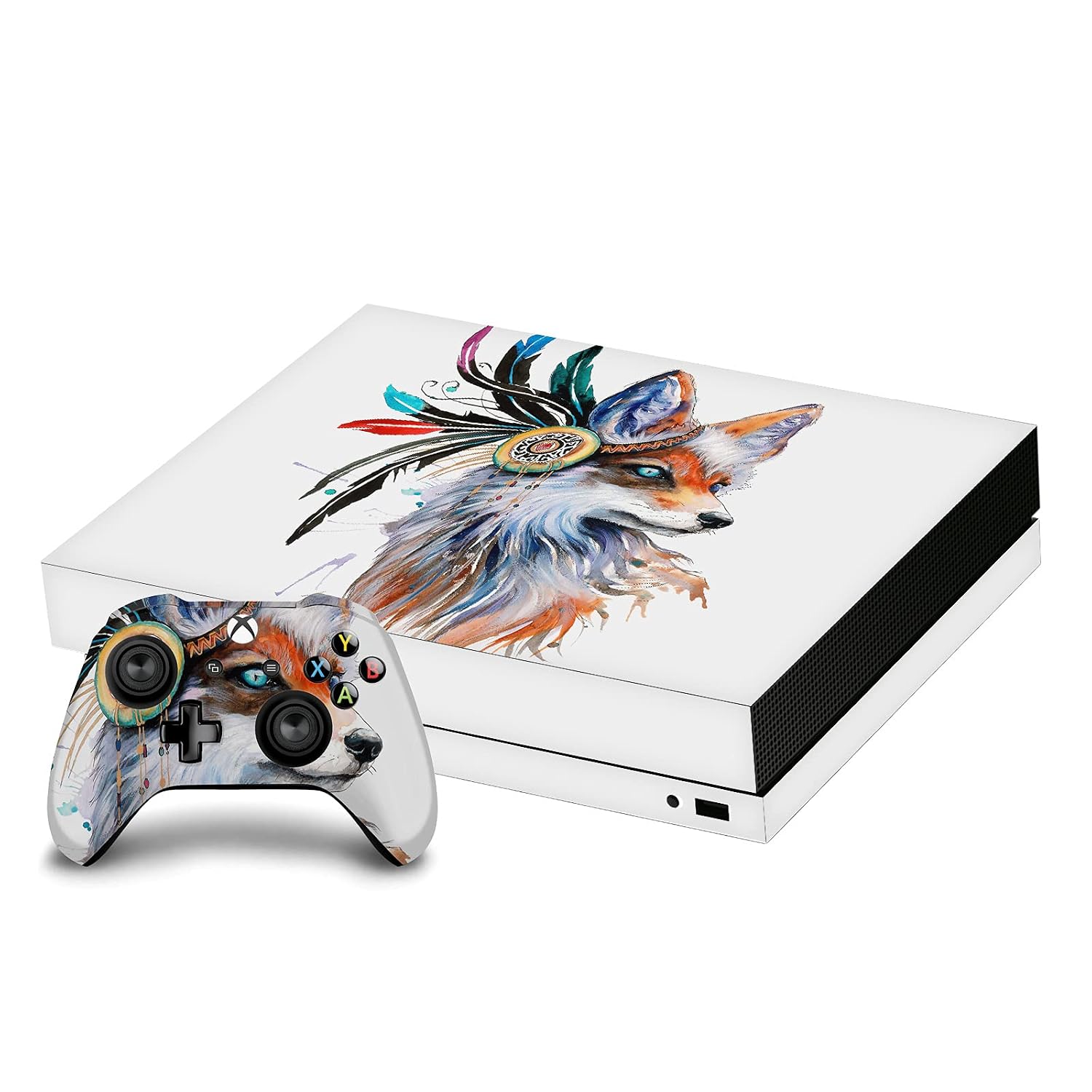 Head Case Designs Officially Licensed Pixie Cold Fox Art Mix Vinyl Sticker Gaming Skin Case Cover Compatible With Xbox One X Console and Controller Bundle