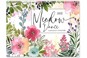 2025 Meadow Dance Big Grid Wall Calendar 18-Inch 2023-2024
