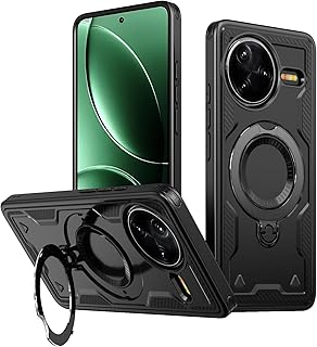 PanXCase Case for Xiaomi Poco F7 Pro – Armor 360° Stand Ring Metal Magnetic Military Protection Anti-Shock Resistant Case…