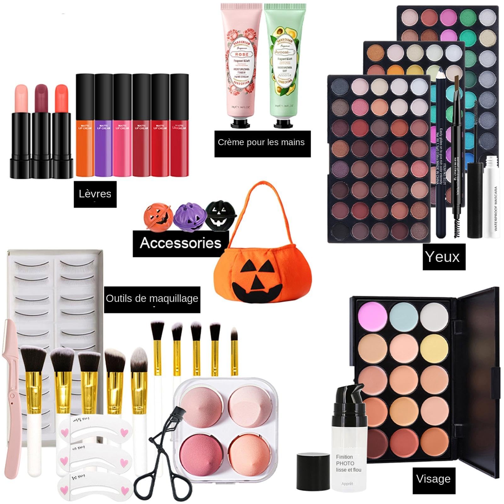 Make Up Set, Damen Make Up Set, Komplettes Set - Make Up Pinsel | Komplettes Make-up Set für Make-up, Lidschatten-Palette, Foundation Pinsel für Mädchen Pro