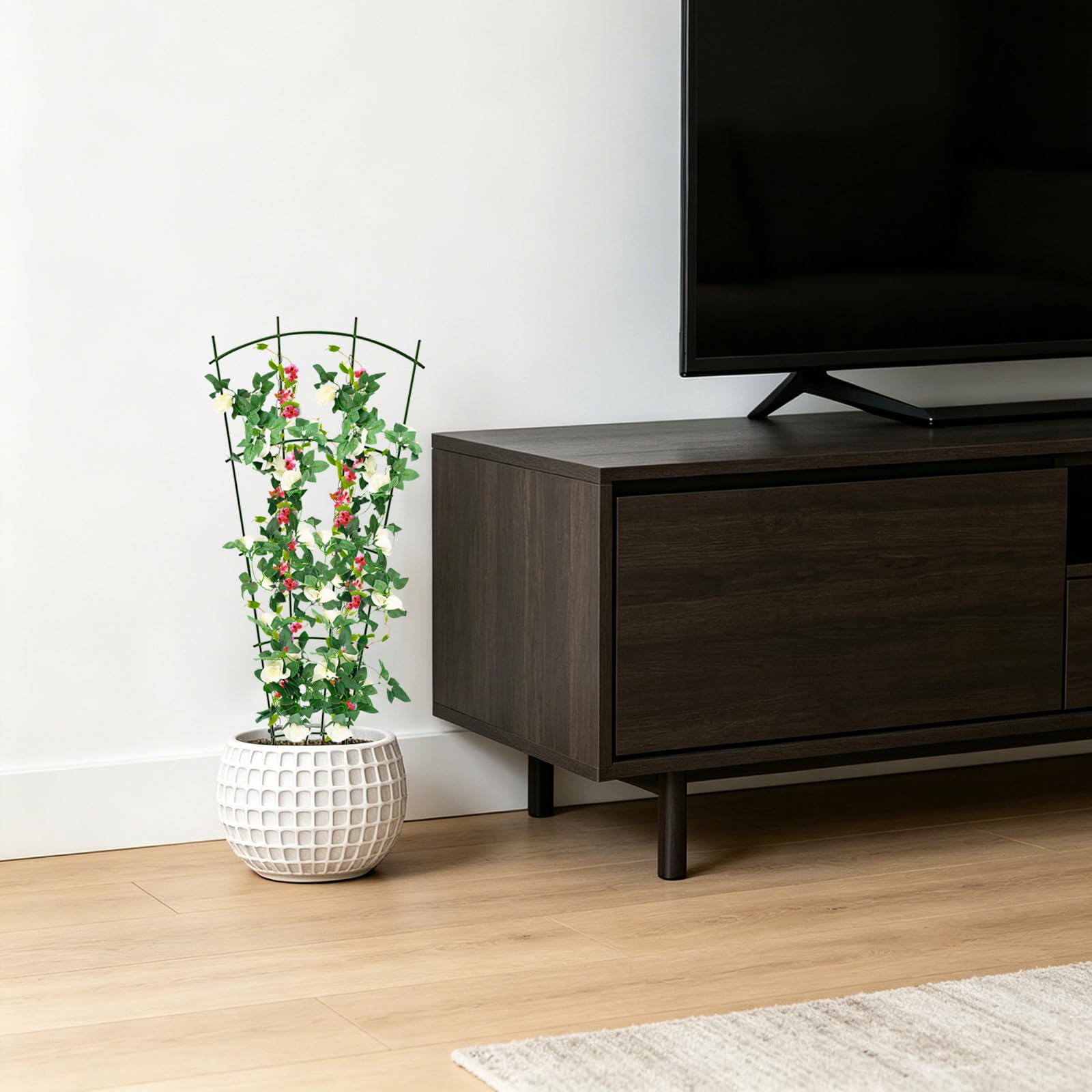 Supporto per rampicanti da giardino, traliccio per piante rampicanti per balcone giardino terrazza, supporto stabile per vaso, supporto per piante da giardino, griglia per piante per peonie, ortensie