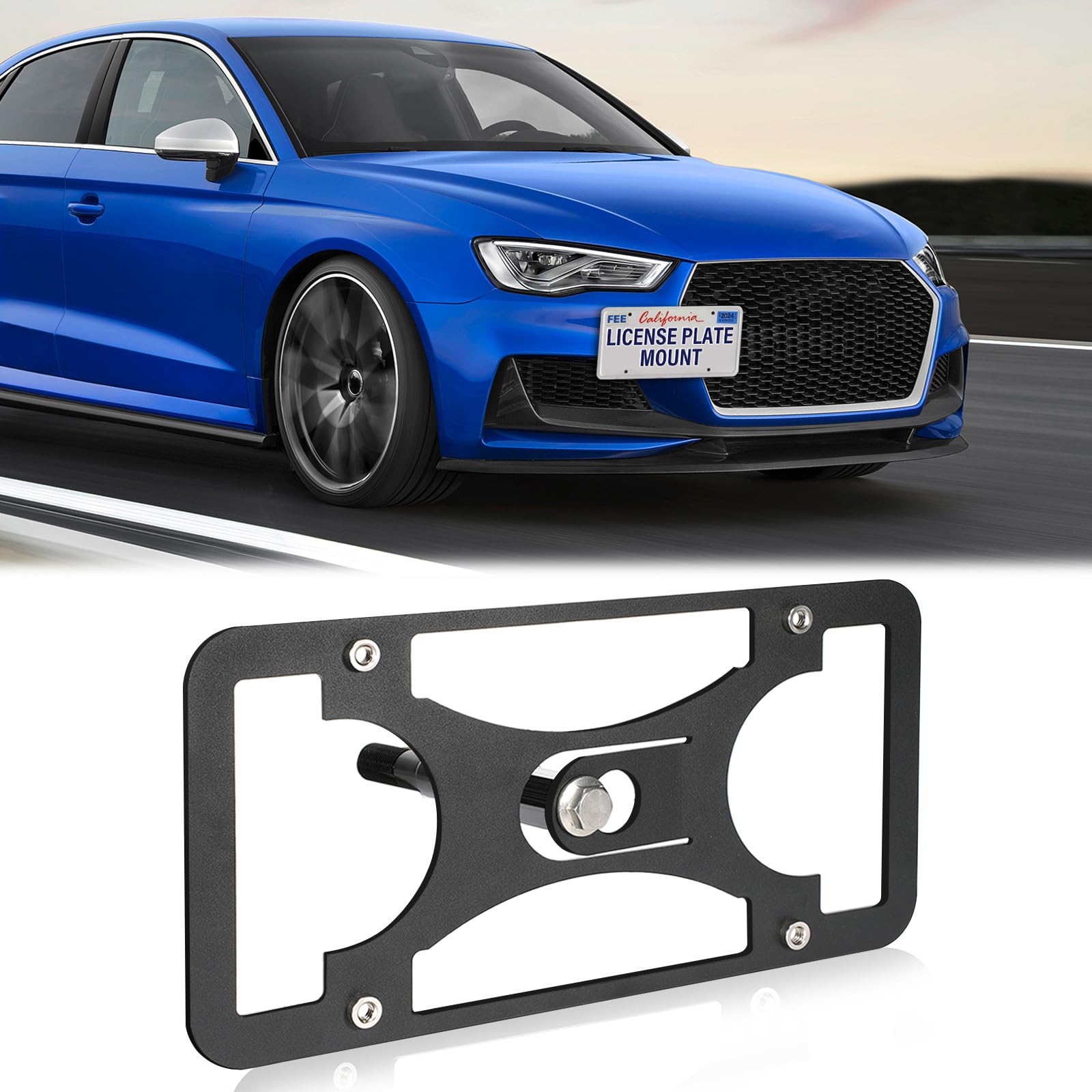 Front Bumper Tow Hook License Plate Mount Bracket For Audi E-tron GT 2022-2024 - Foto 2