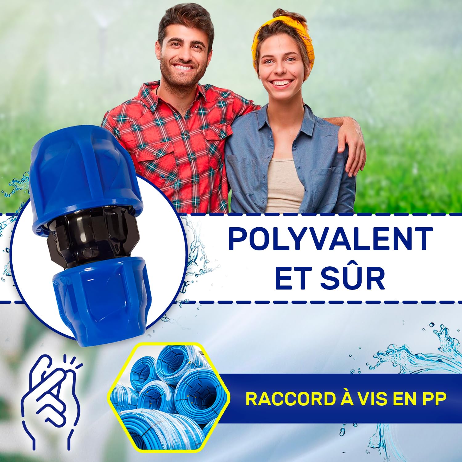 2 Pièces Raccord Manchon 32 Mm Polypropylène PP Pour Tuyau Polyéthylène PE - Connexion Étanche MONTERAL