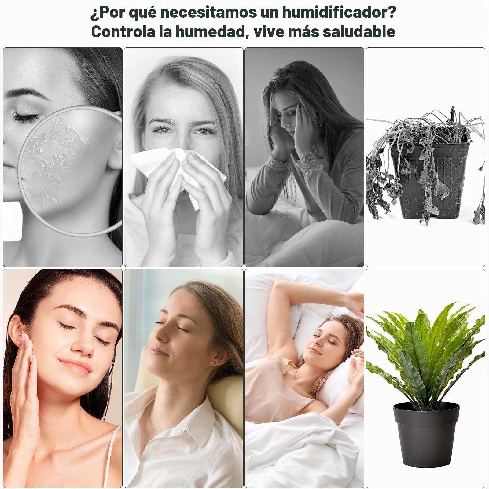 KARFUN Humidificador de Aire 350ml, 7 Luces de Color, 26dB Silencioso, Apagado Automático