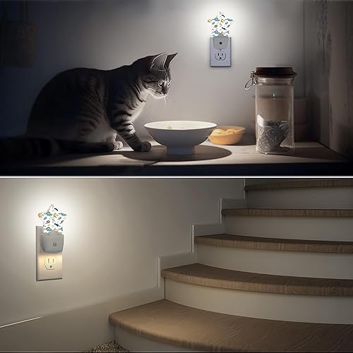 Miniatura 7 de Luces nocturnas de dinosaurios de dibujos animados, lámpara de pared inteligente con sensor de atardecer a amanecer para decoración del hogar,