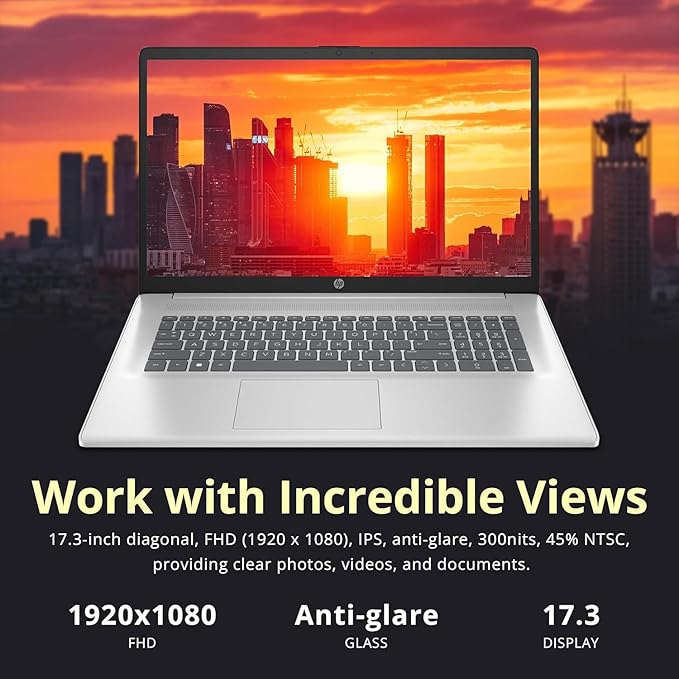 HP Laptop 17.3" FHD AMD Ryzen 5 16GB RAM 512GB SSD Win 11 Pro miniatura 4
