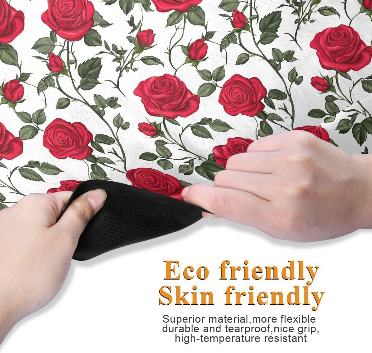 ALAZA Cute Red Roses Flower Yoga Mat Non Slip Fitness Exercise Mat, Workout Mat for Yoga, Pilates and Floor Exercises