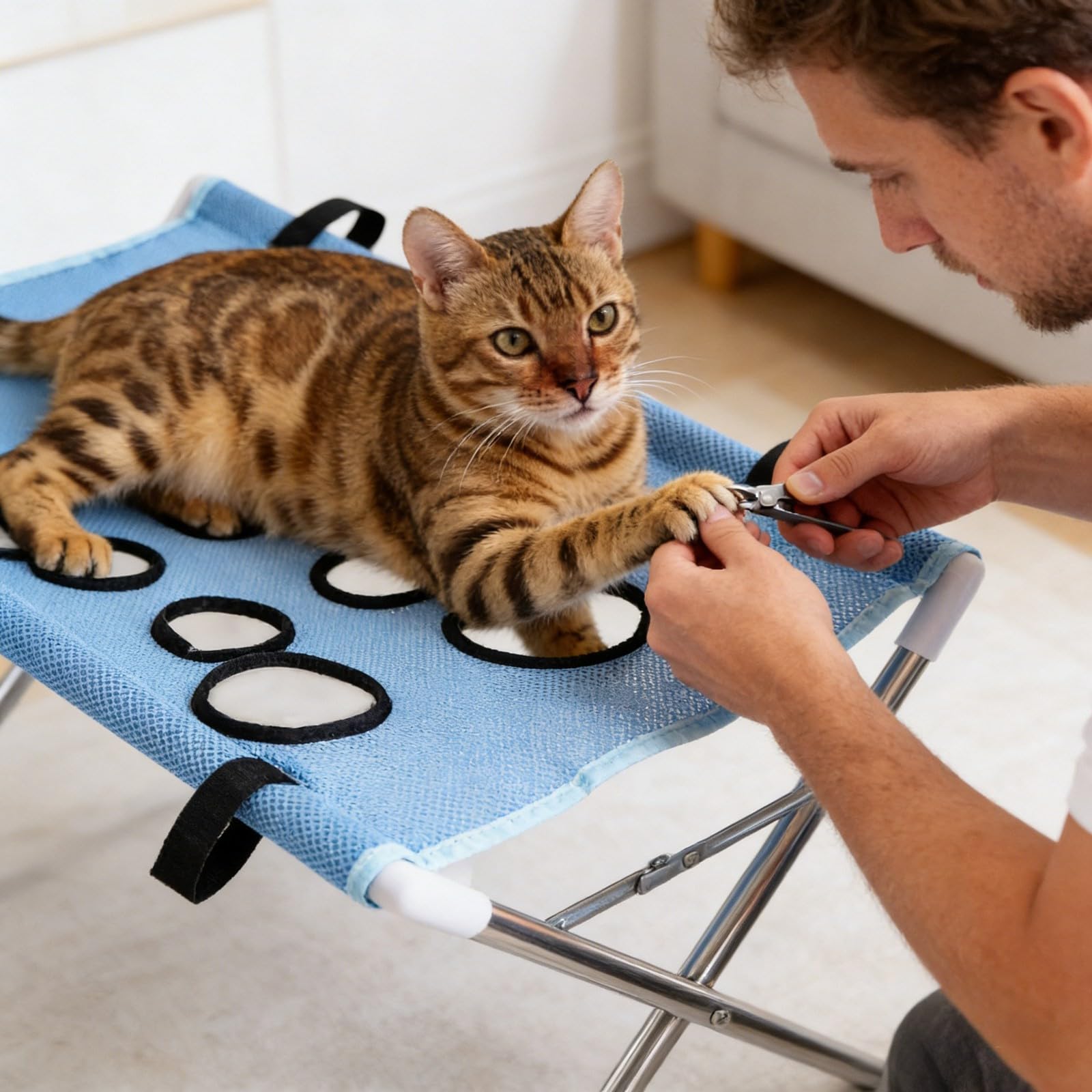 Table de Toilettage pour Animaux, Support de Lavage Stable,Table de Salle de Bain, Cadre de Toilettage pour Soins des Griffes, Support de Bain Pliable pour Chat et Petit Chien, Gris