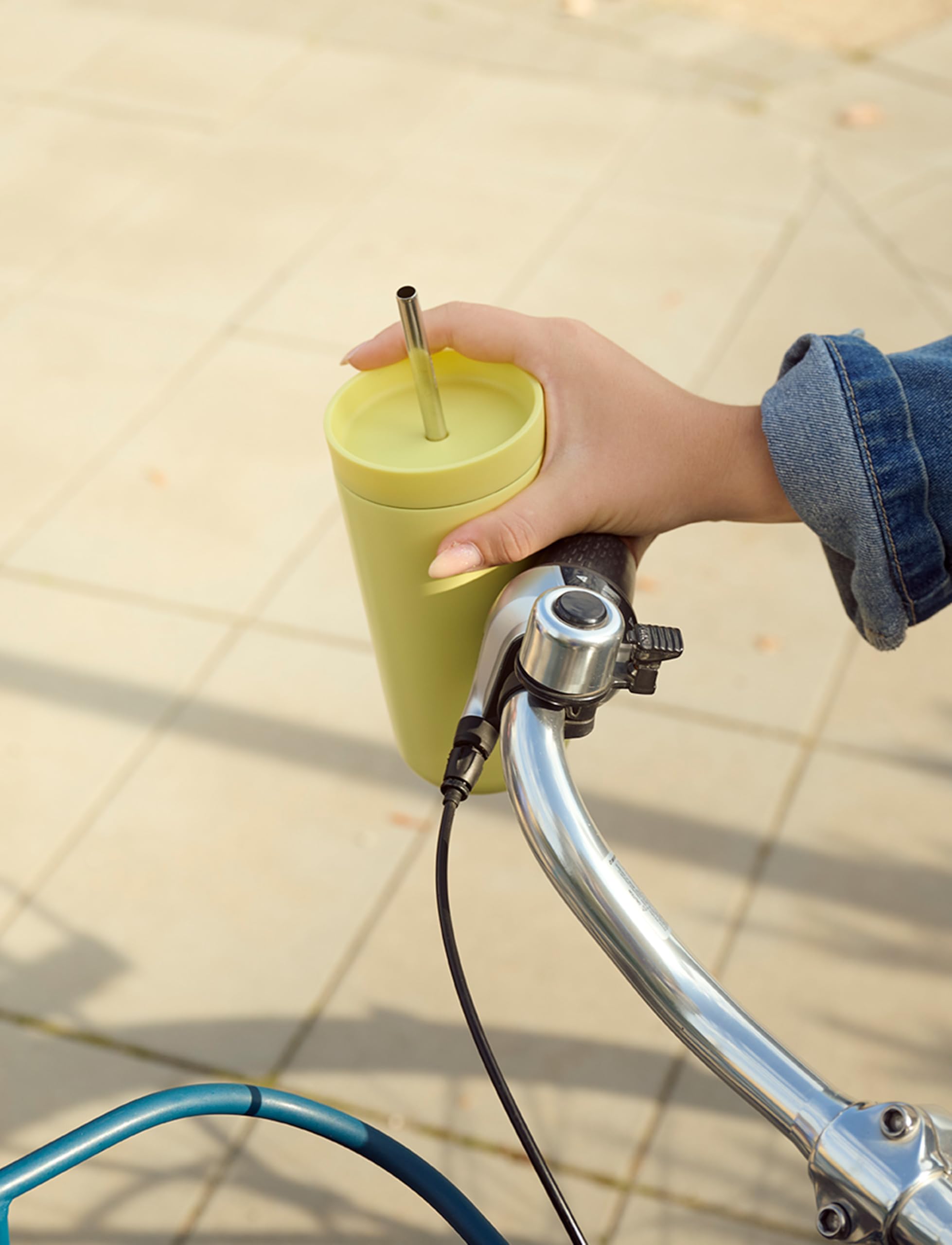 Stelton To Go Sip kubek termiczny ze słomką, 0,4 l, izolowany próżniowo, trwały – 400 ml, Laevis