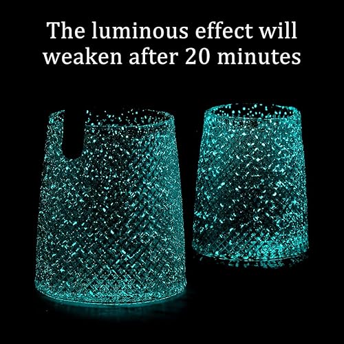 Miniatura 3 de NBHUZEHUA Jarrones de flores para decoración de centros de mesa, jarrón de cristal luminoso, decoración de habitación Kawaii para adolescentes,